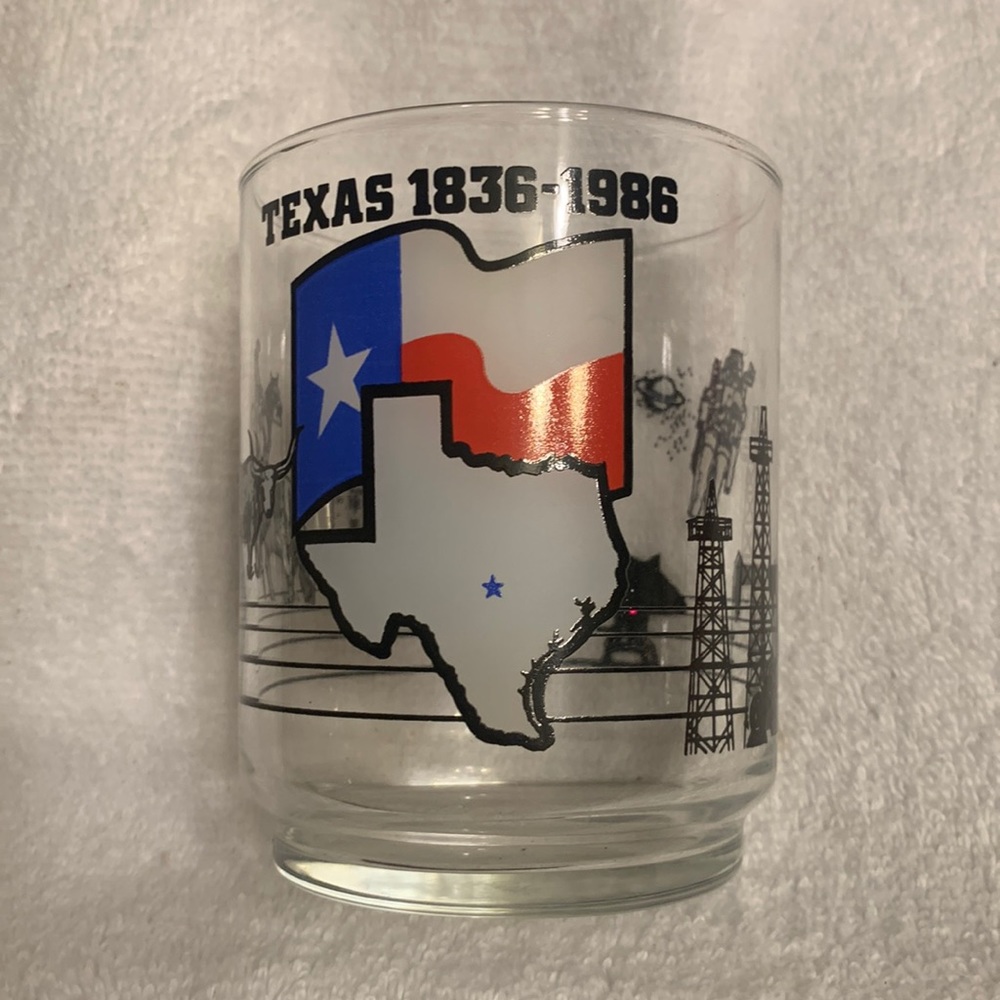 VTG Texas Sesquicentennial Collectible Souvenir Glass Cup